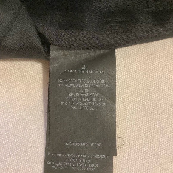 Carolina Herrera Sz6 Black White Floral Sleeveless Sheath Dress Piping Designer - Picture 7 of 9